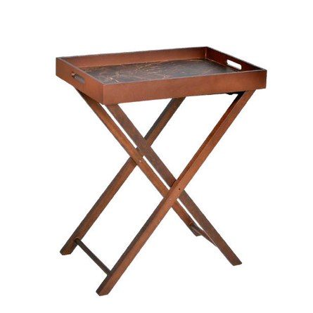 Butler table seen from the front, tray top in place