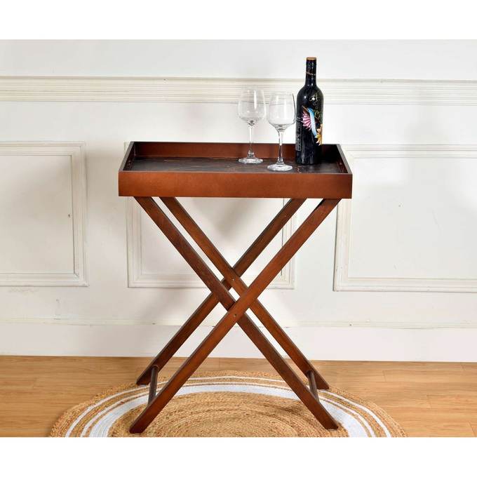 Butler table with a folding tray top