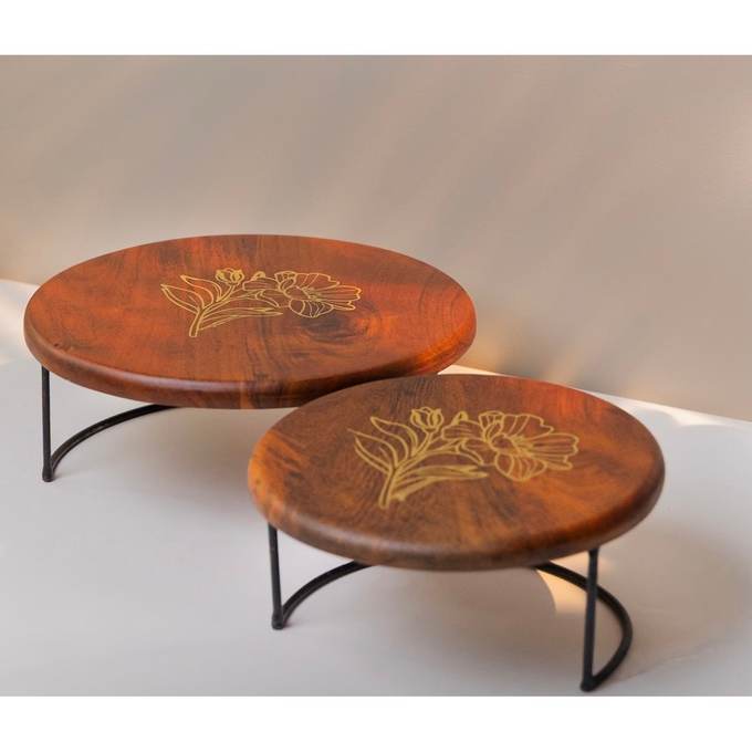 Pair of footed dessert platters