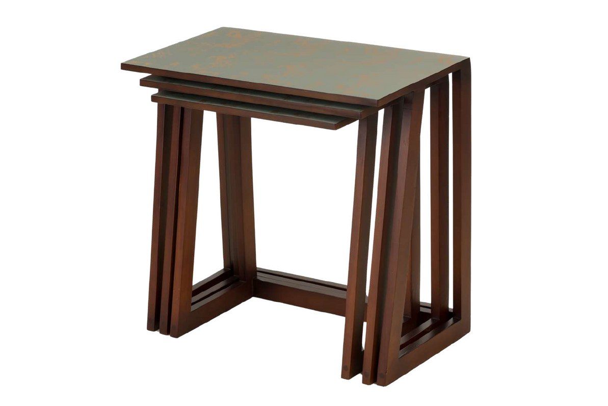 A single nesting table seen from the side