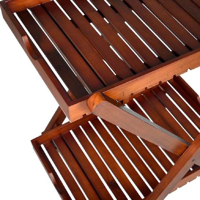 Two-tier bar trolley on castors